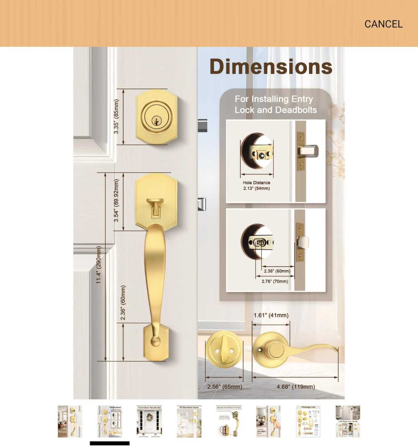 Front Door Handle Set with Deadbolt - photo 2