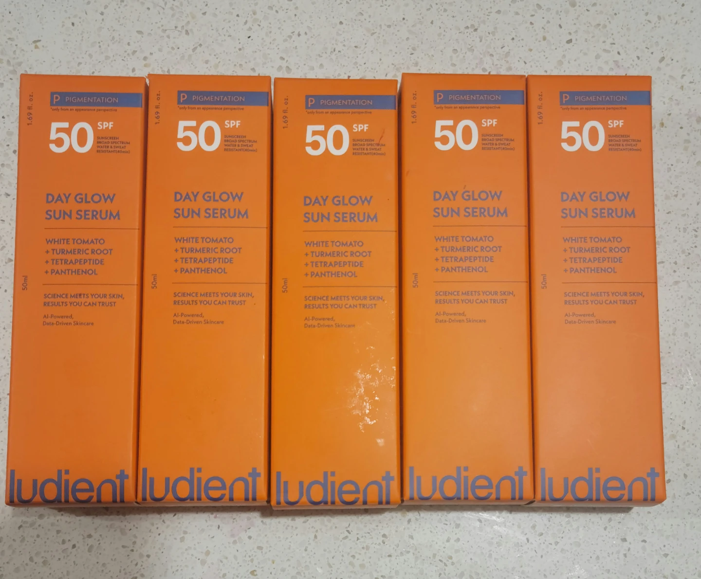 Korean Ludient Day Glow Sun Serum Bottles SPF 50