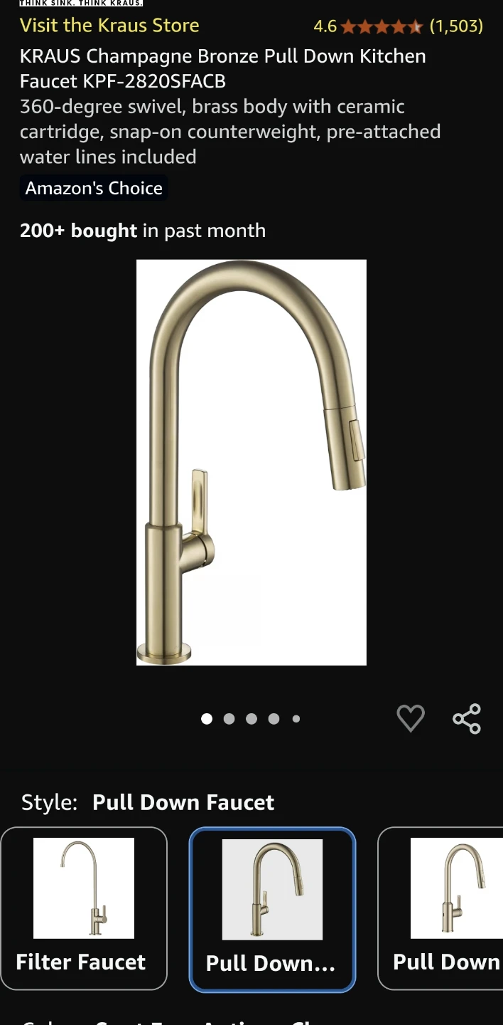 Kraus Oletto Single Handle Pull Down Kitchen Faucet