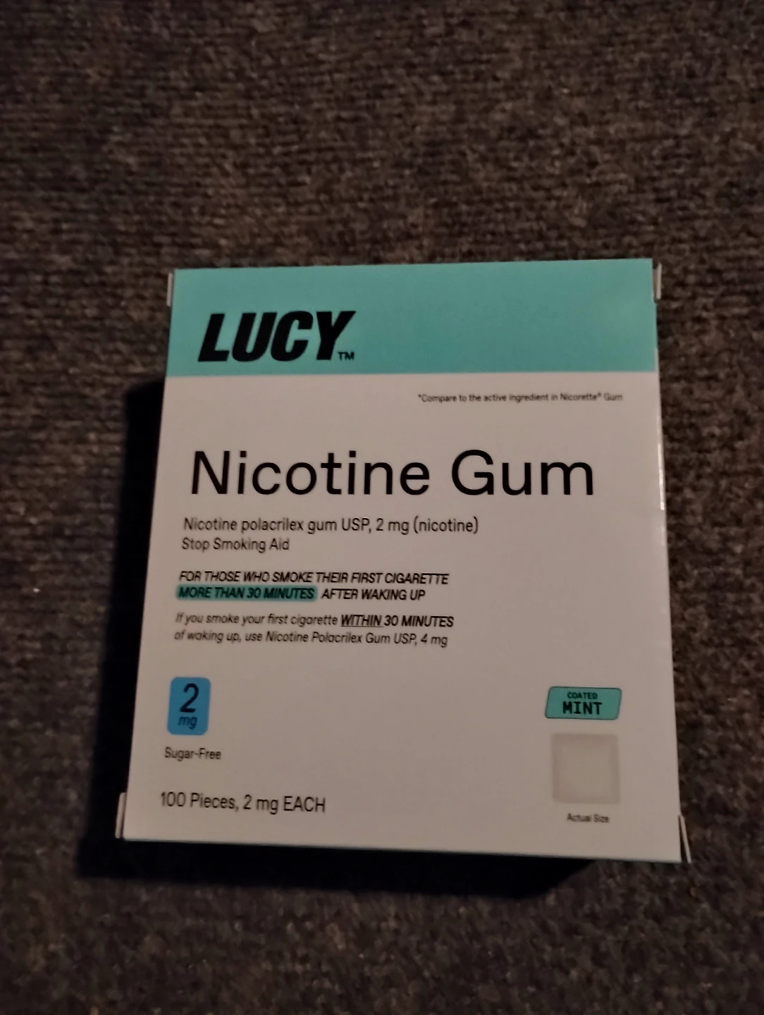 LUCY Nicotine Gum 2mg Mint 100 Pieces