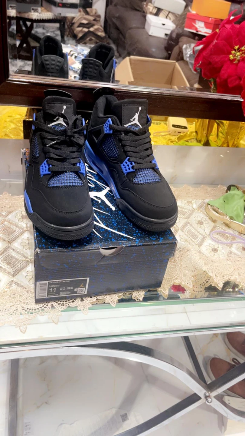 Air Jordan 4 Retro Black Game Royal Size 11 - photo 5