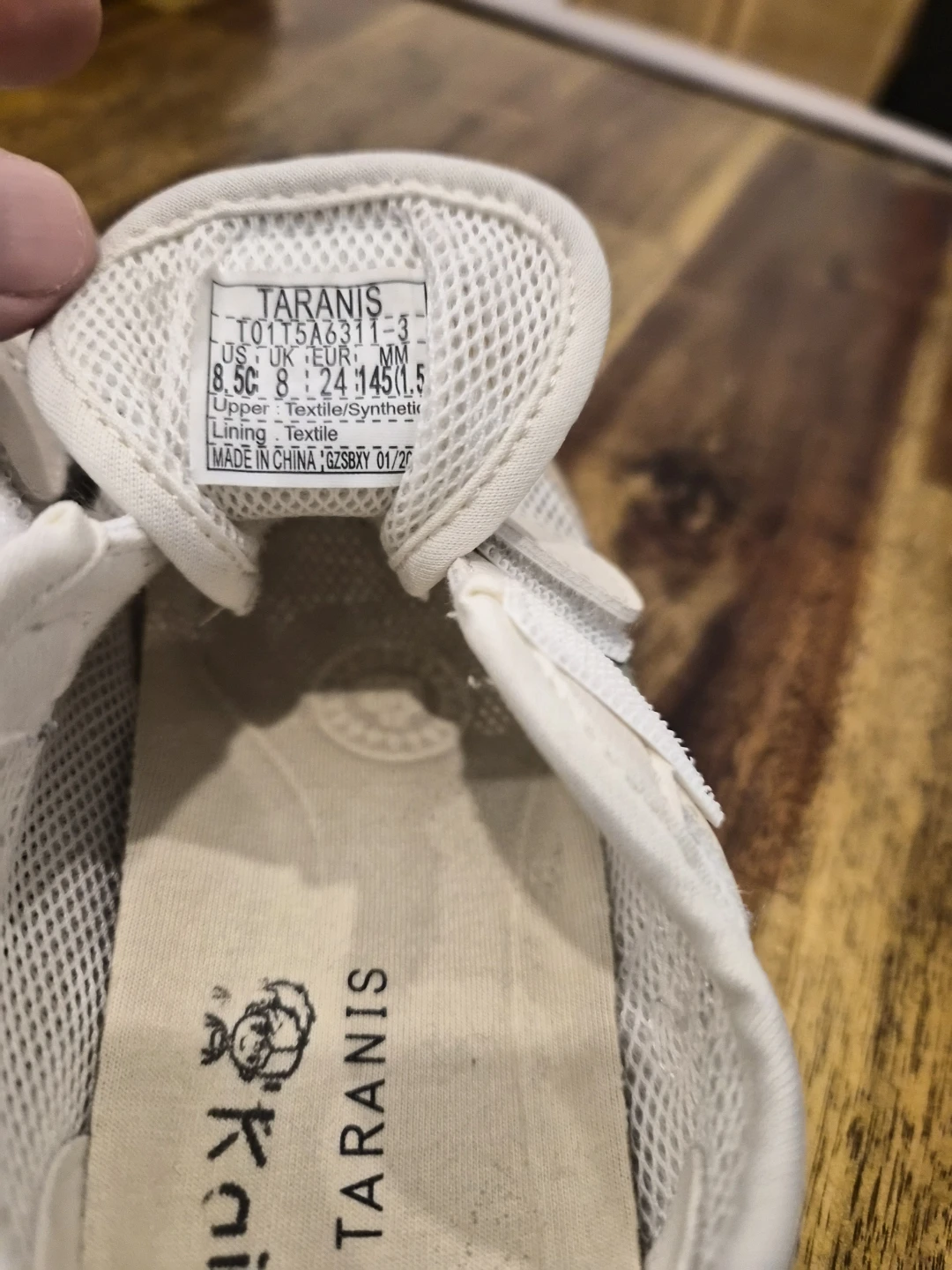Taranis White & Tan Velcro Sneakers - Youth Size 8.5C - photo 3