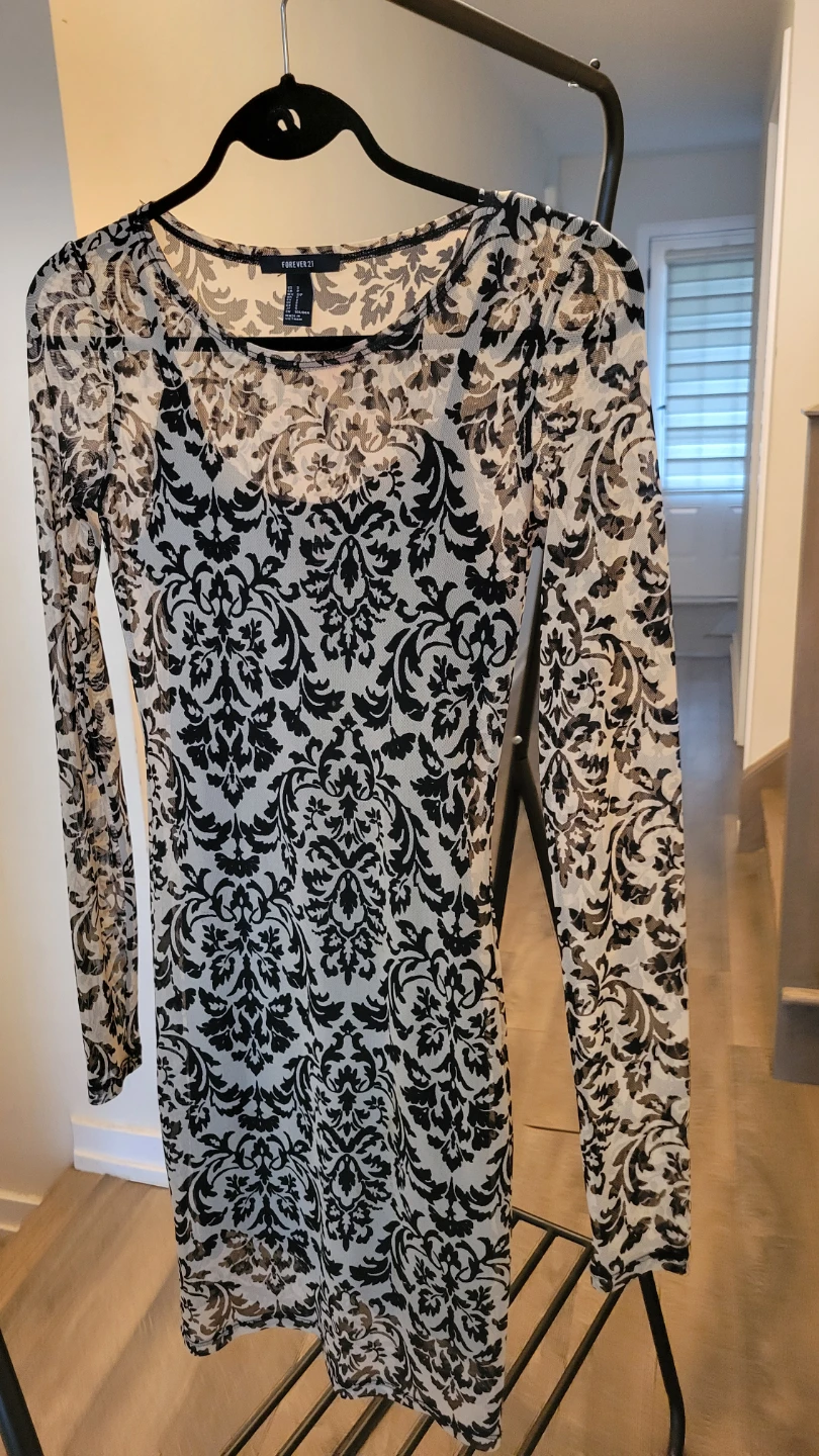 Beautiful Black, Taupe & Cream Damask Print  Dress - photo 3