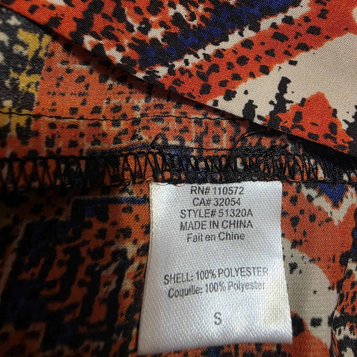Konrad +Joseph Long Sleeve Printed Peplum Blouse Size S - photo 4