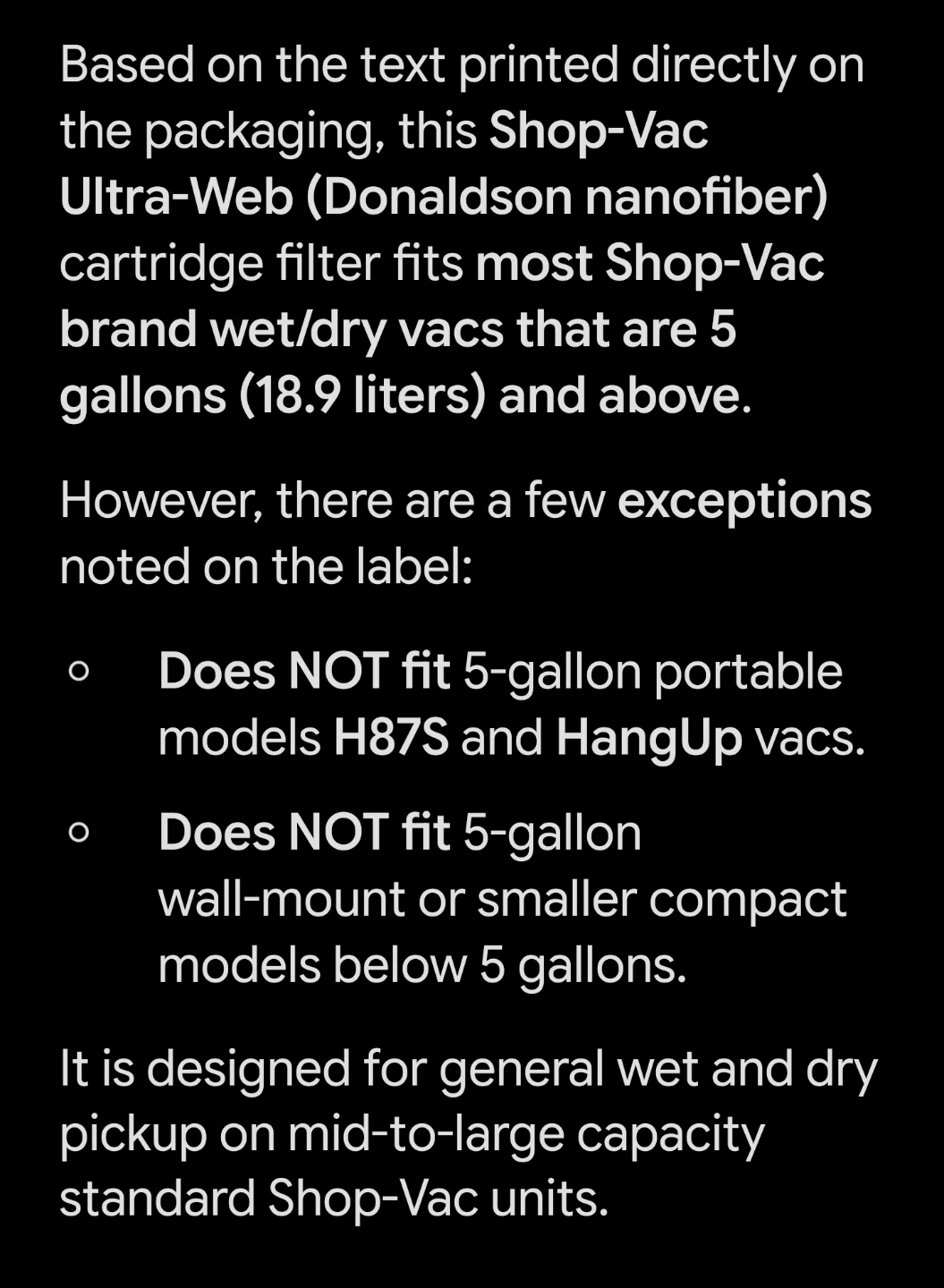 Shop-Vac Ultra-Web Cartridge Filter - photo 4