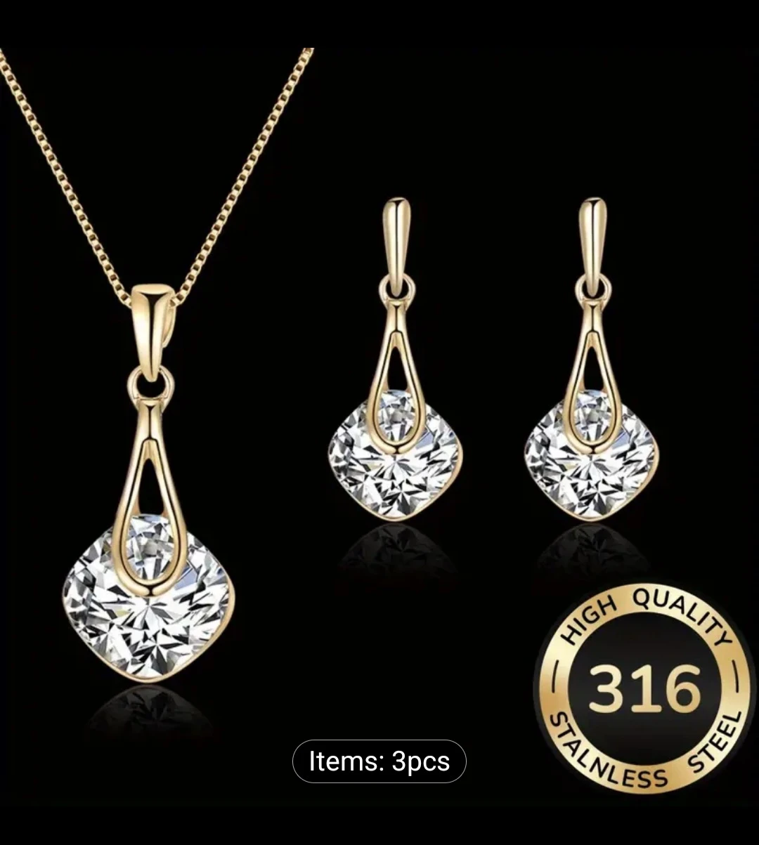 Fashion.ND Crystal Necklace and Earring Set 🏈 - photo 4