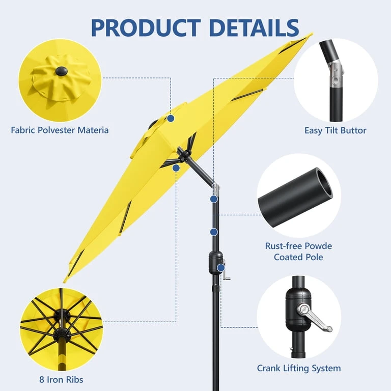 NEW In Box Yellow 9ft Patio Umbrella - photo 5