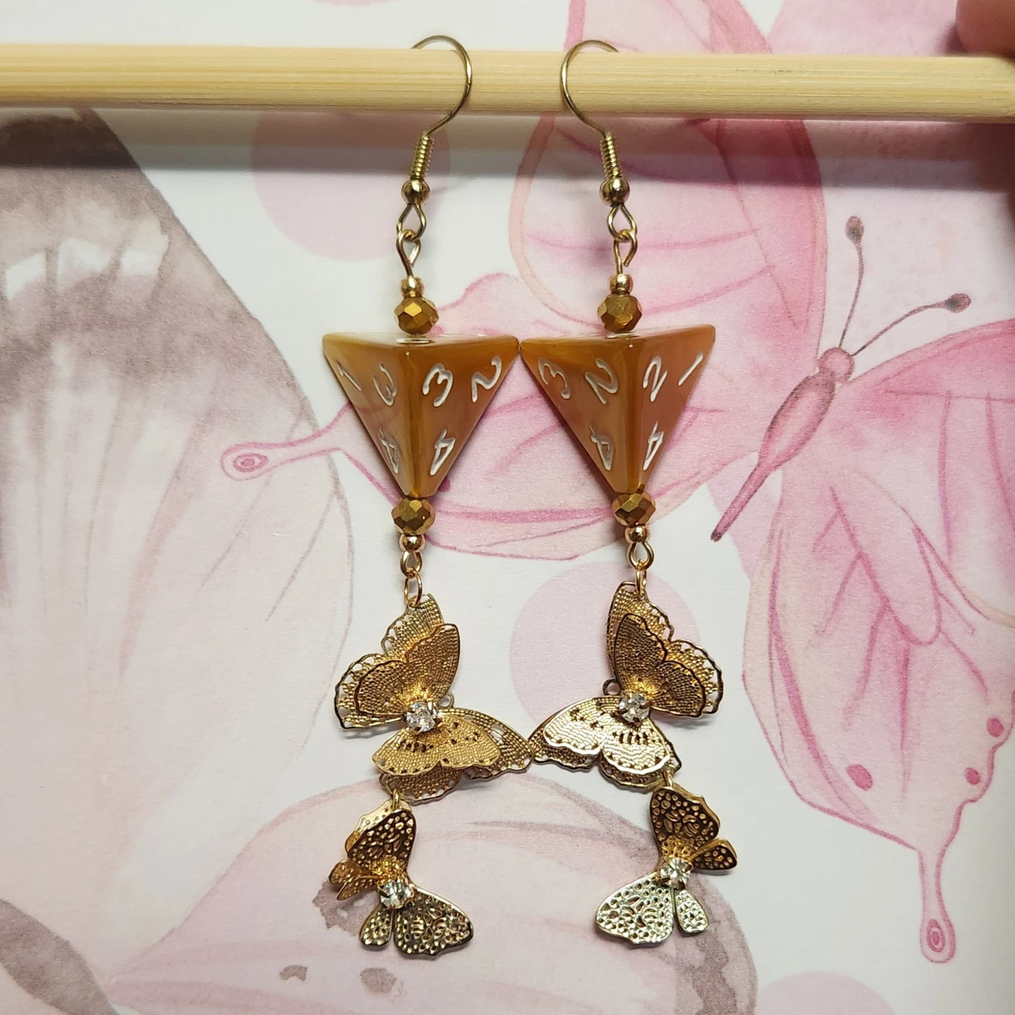 Summon Butterfly Swarm D4 Dice Earrings - photo 2