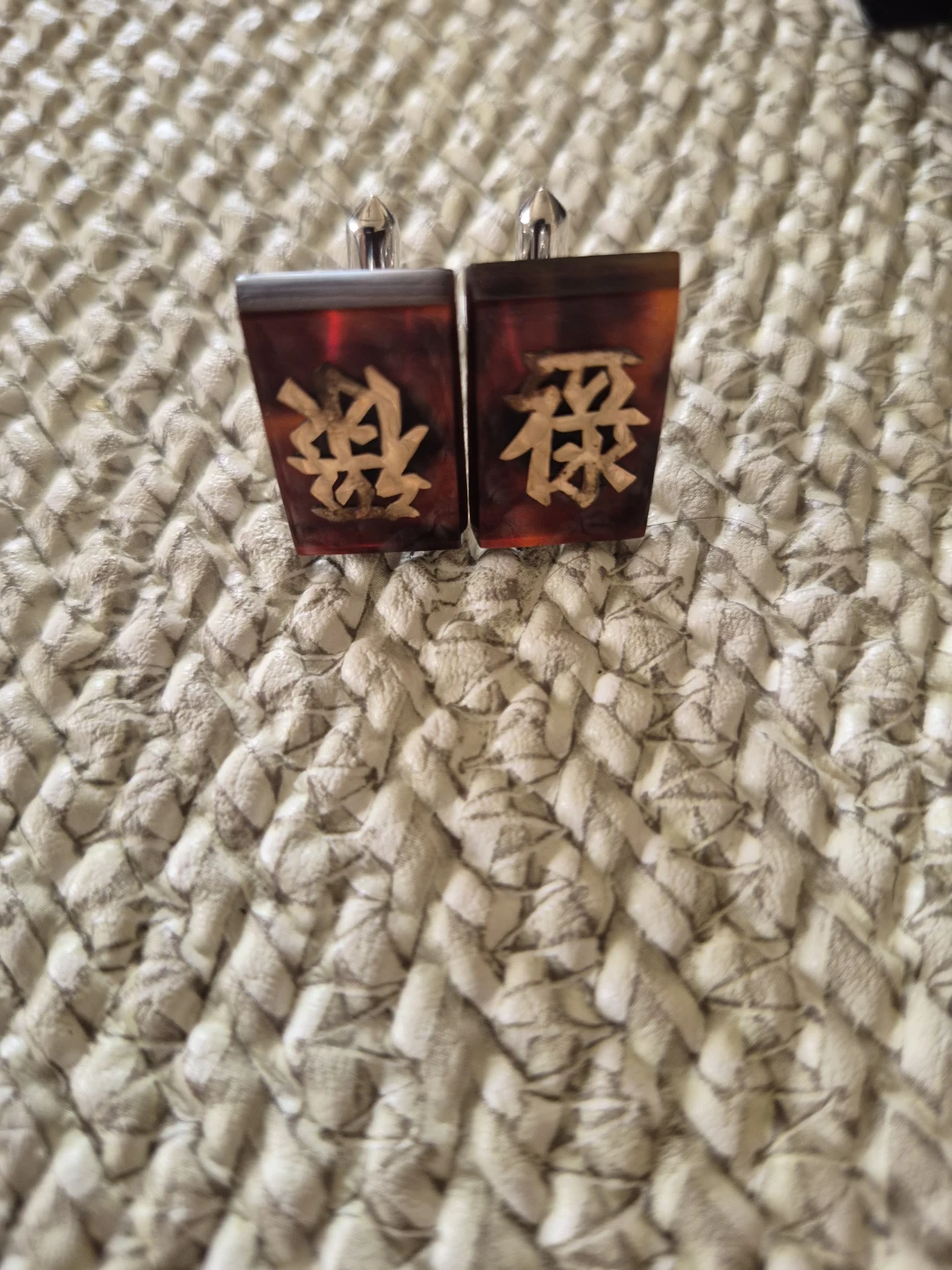 Vintage Chinese Character Cufflinks - photo 2