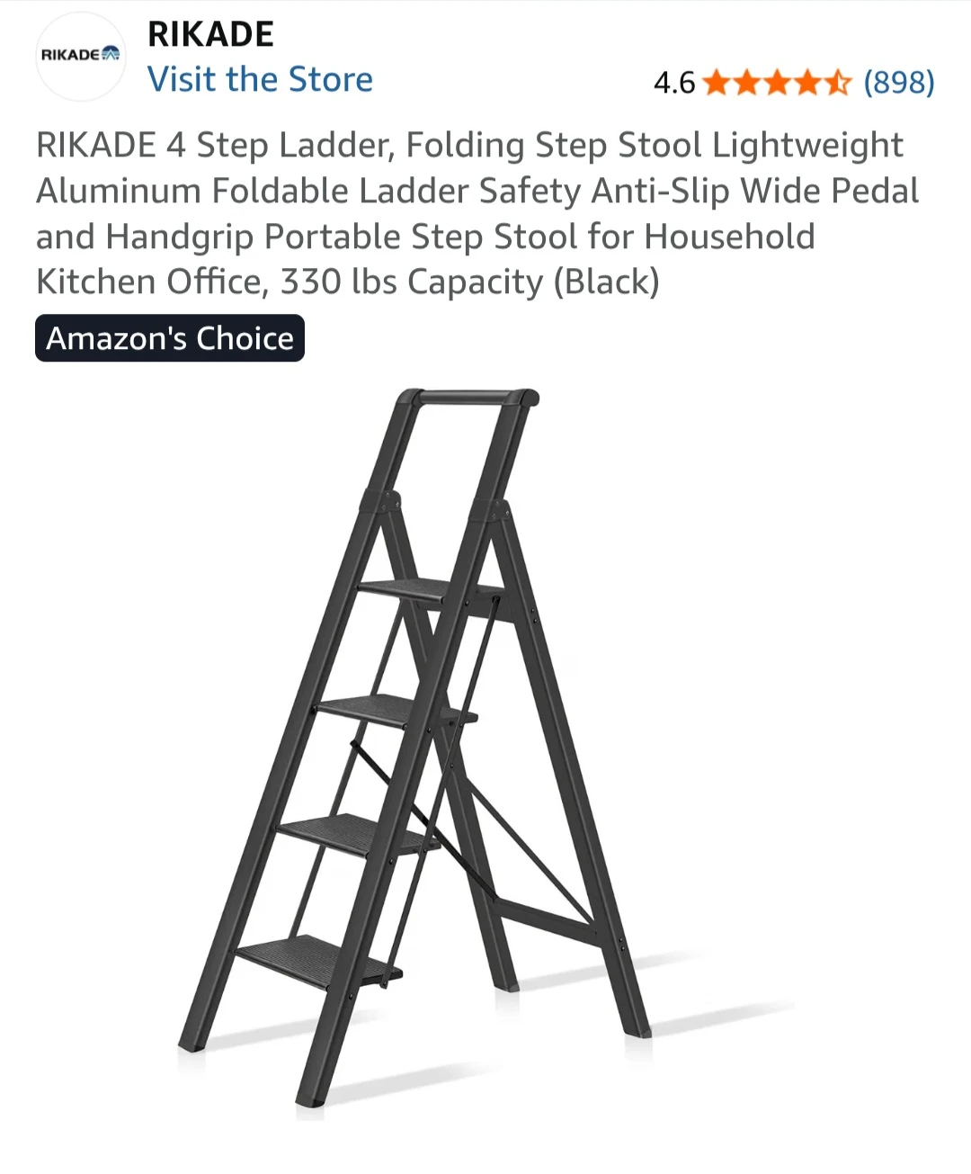 4 Step Aluminum Folding Ladder - photo 2