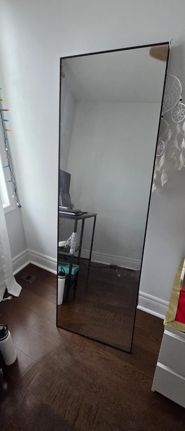 Full length floor mirror with black frame
