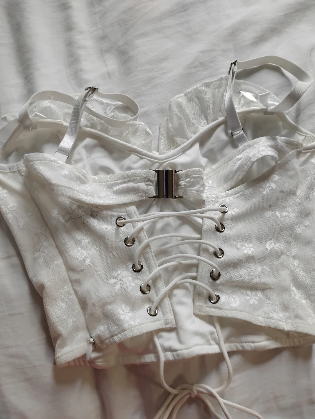 White Lace Corset Top - photo 2