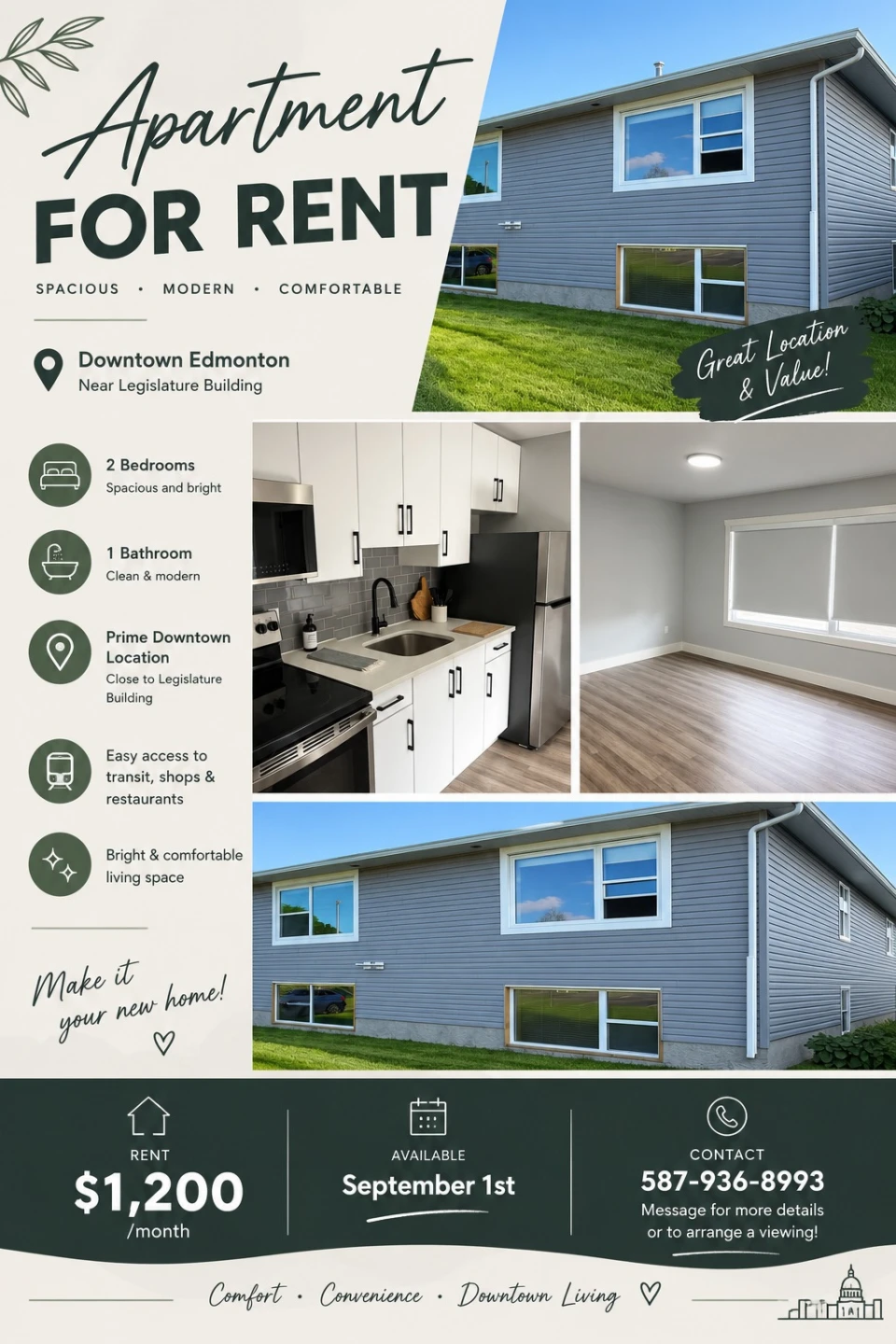 2 Bedroom Apartment for Rent in Downtown Edmonton
