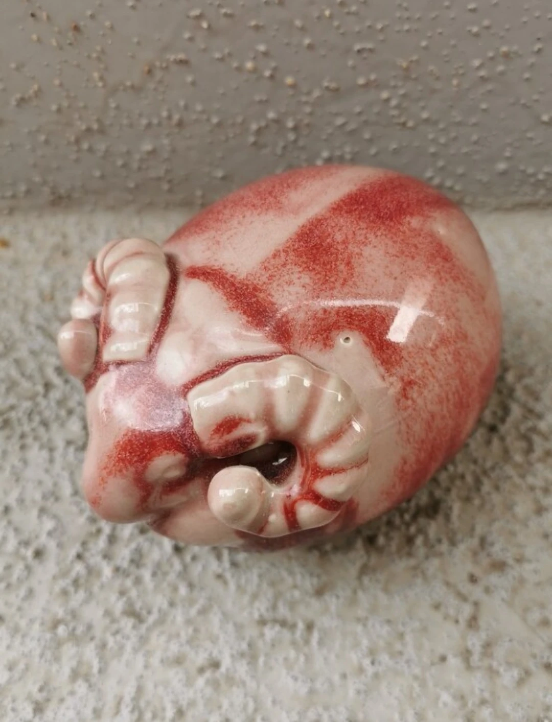 Vintage Mid-Century Glazed Ceramic Ram Figurine - photo 2
