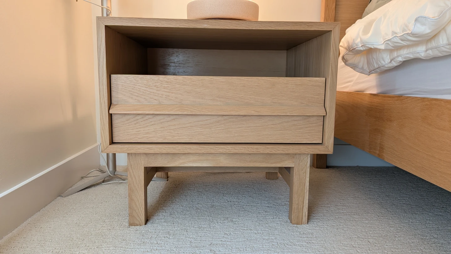 EQ3 oak nightstand with drawer - photo 3