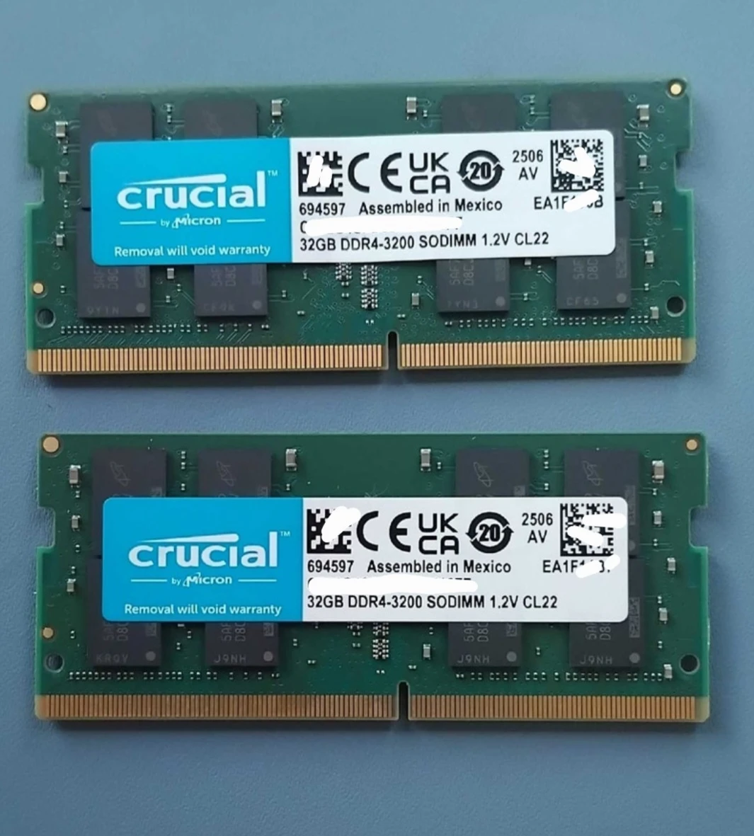 Crucial 64GB (2x32GB) DDR4-3200 SODIMM RAM
