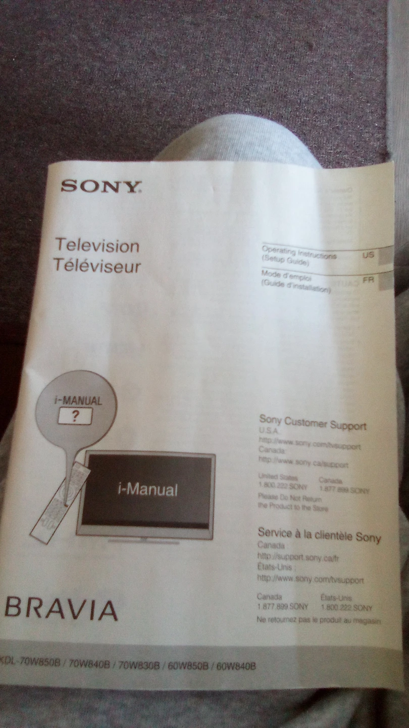 Sony Bravia Television Operating Instructions Manual - photo 2