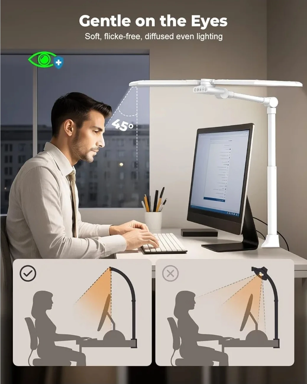 Dual-Head LED Desk Lamp with Clamp - photo 5