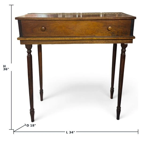 Antique Edwardian Solid Mahogany Spindle Desk - photo 2