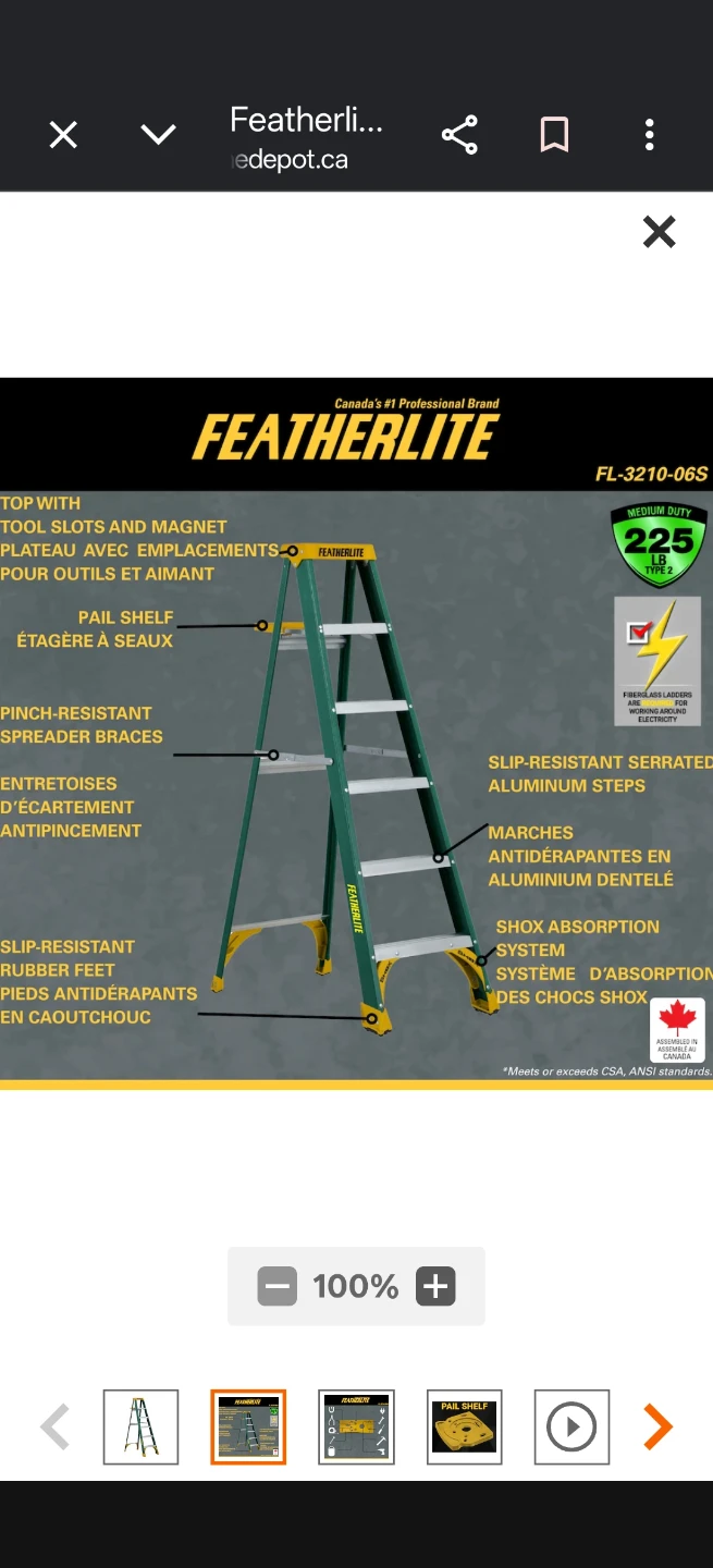 Featherlite 6 ft. Fibreglass Step Ladder - photo 2