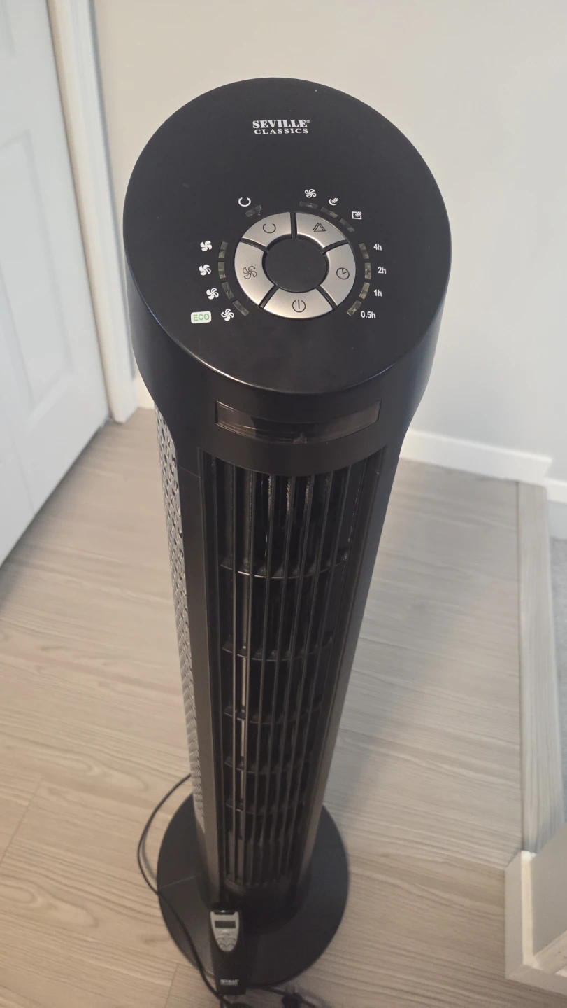 Seville Classics Tower Fan with Remote Control - Good Condition - photo 2