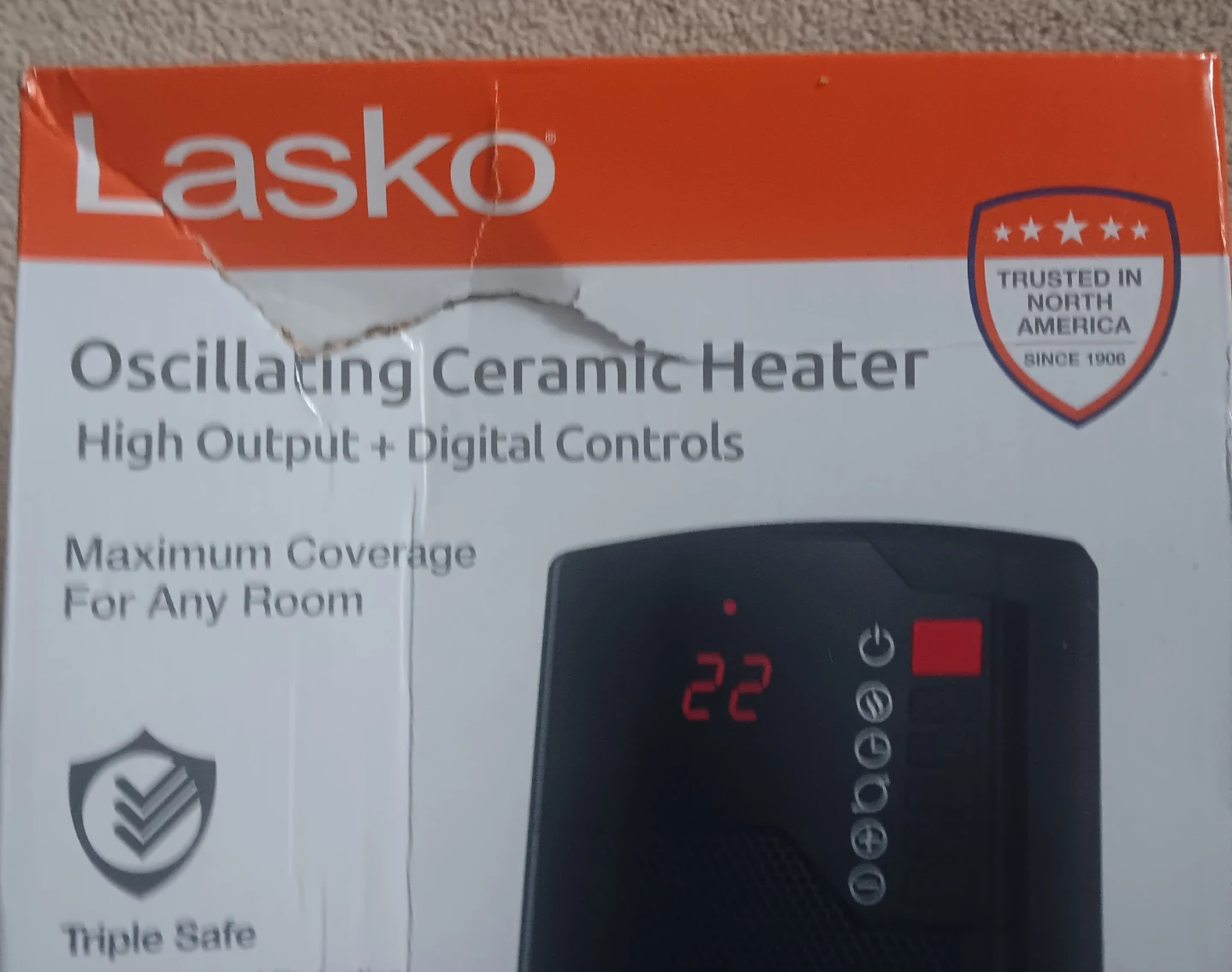 Lasko Oscillating Ceramic Heater Model CT22835C - photo 2