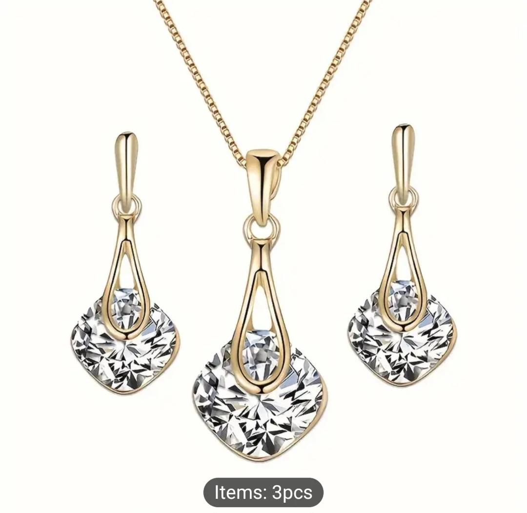 Fashion.ND Crystal Necklace and Earring Set 🏈