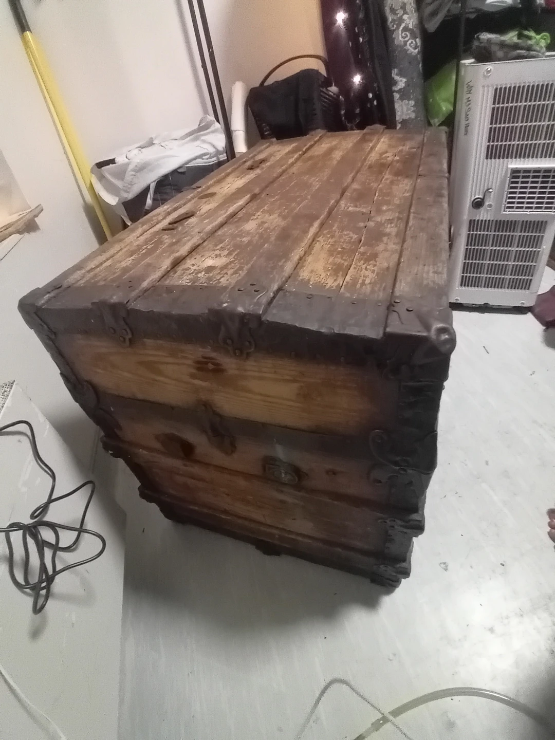 Vintage Wooden Storage Trunk
