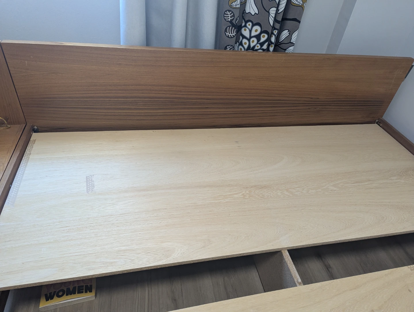 Modern Wood Bed Frame with Integrated Nightstand - photo 5