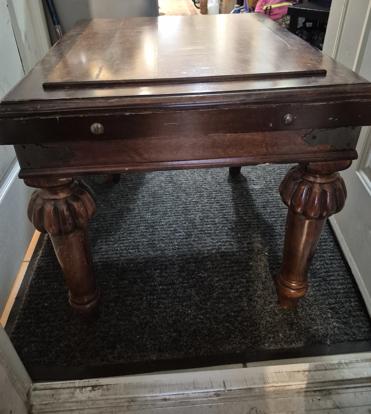 Vintage Dark Wood Side Table