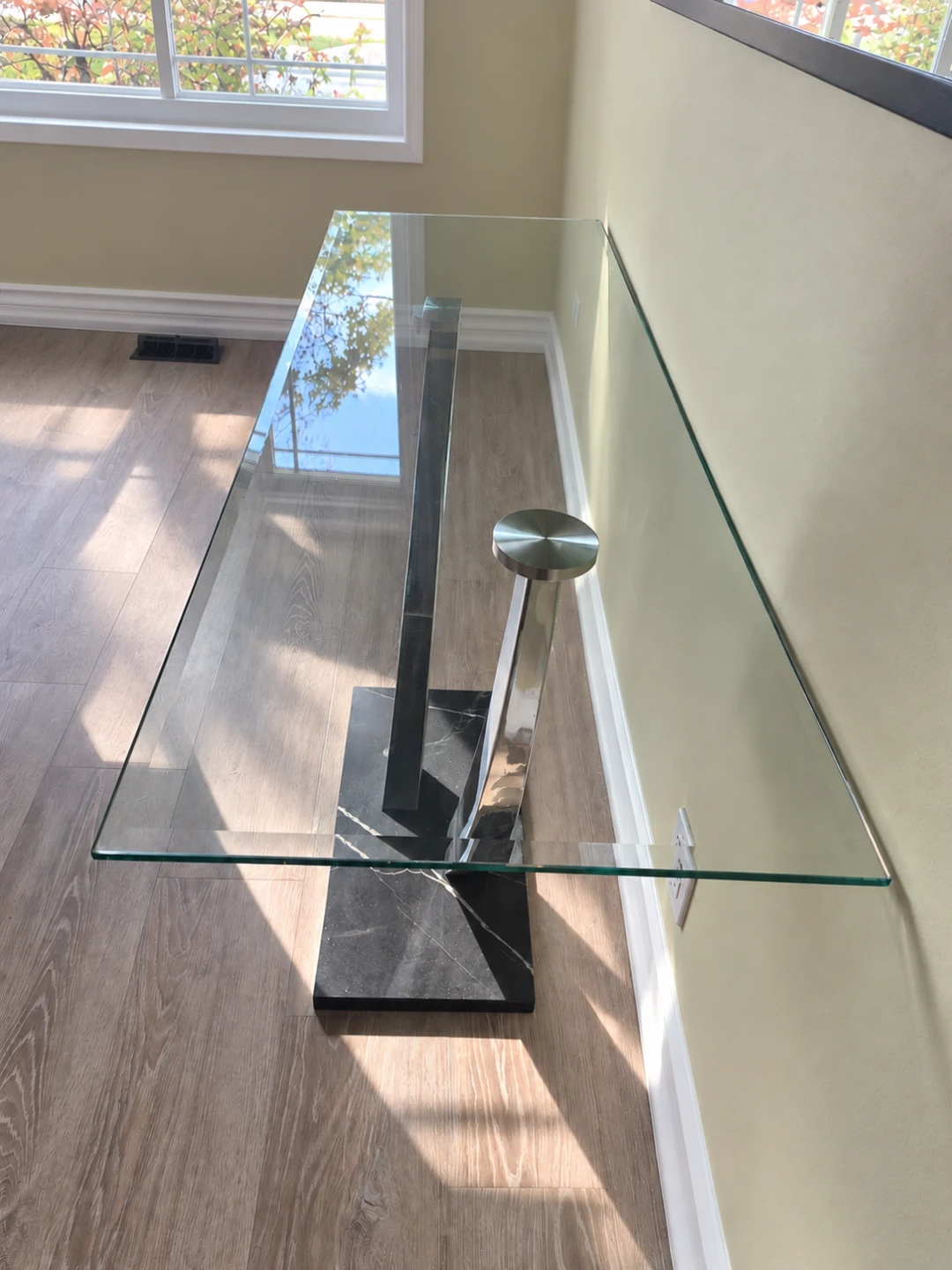 Modern Glass and Marble Console Table - photo 2