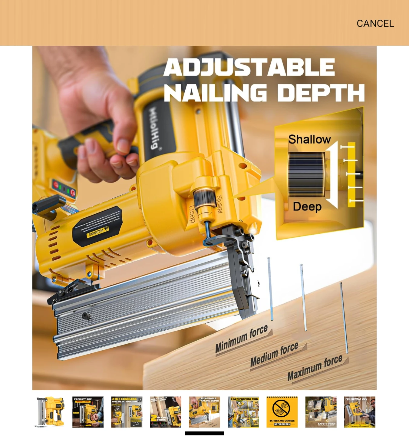 MtiohHig 20V Cordless 2-in-1 Brad Nailer / Staple Gun - photo 5