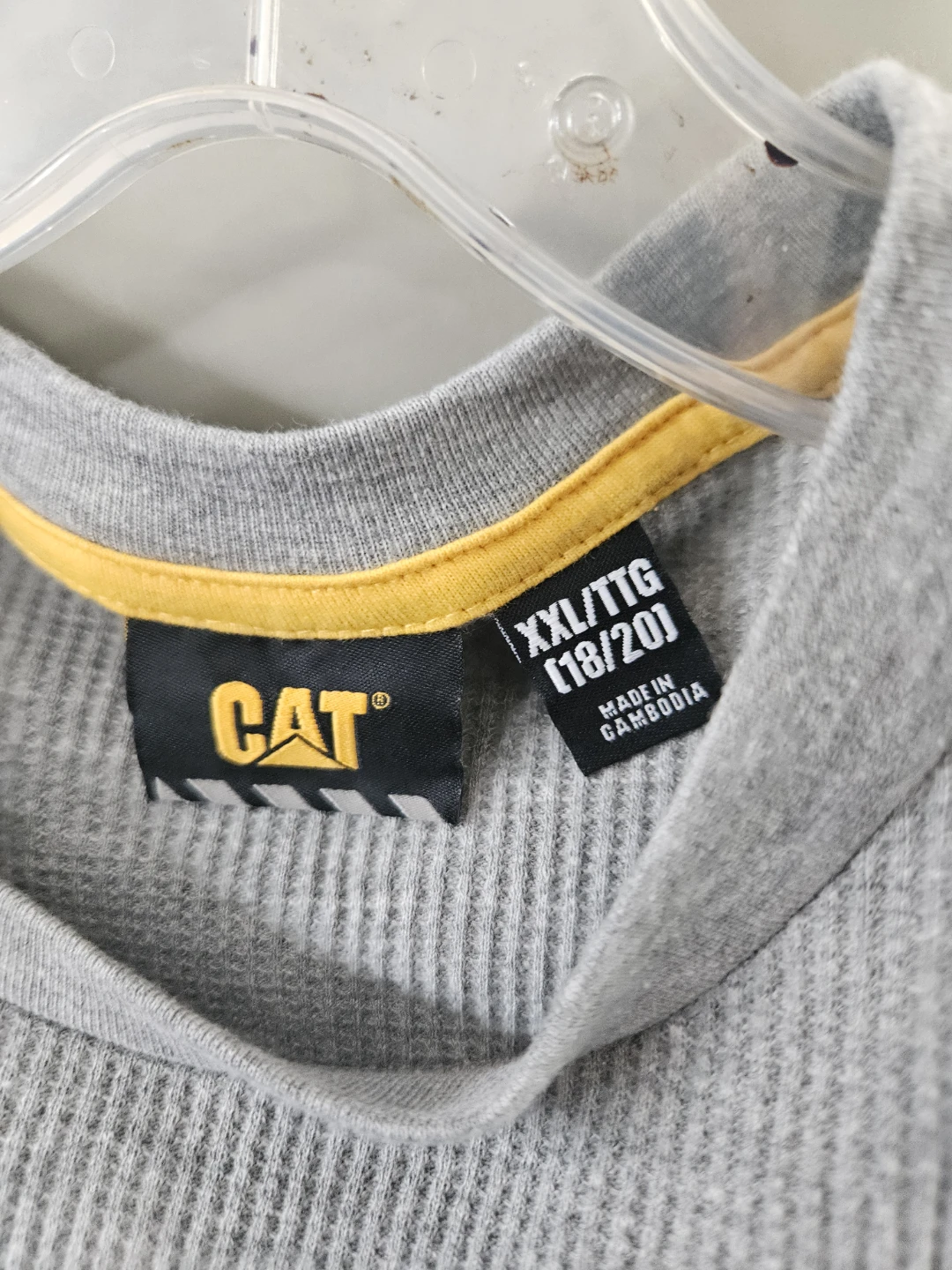 CAT Caterpillar Grey Waffle Knit Long Sleeve Shirt XXL - photo 2