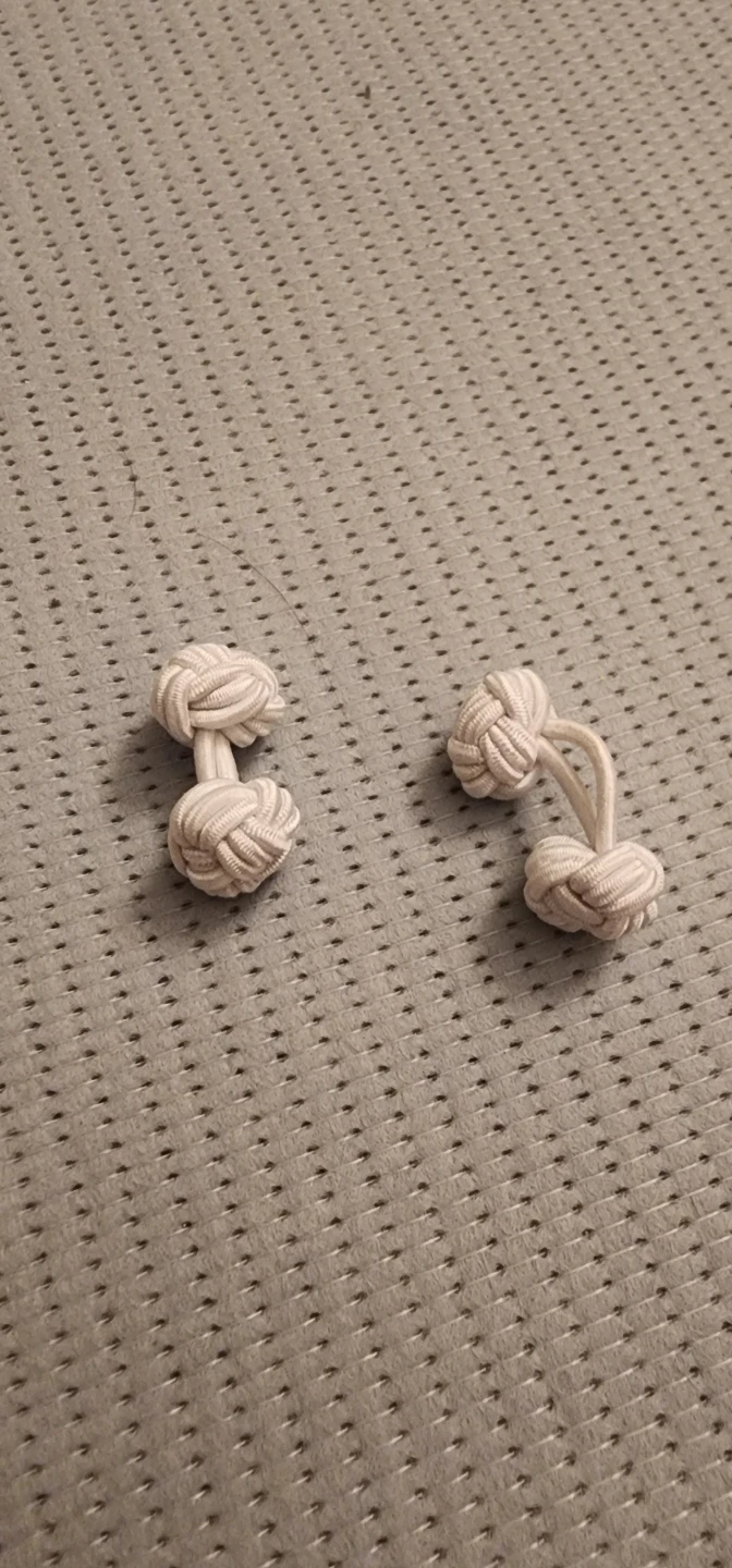 White Silk Knot Cufflinks🏈