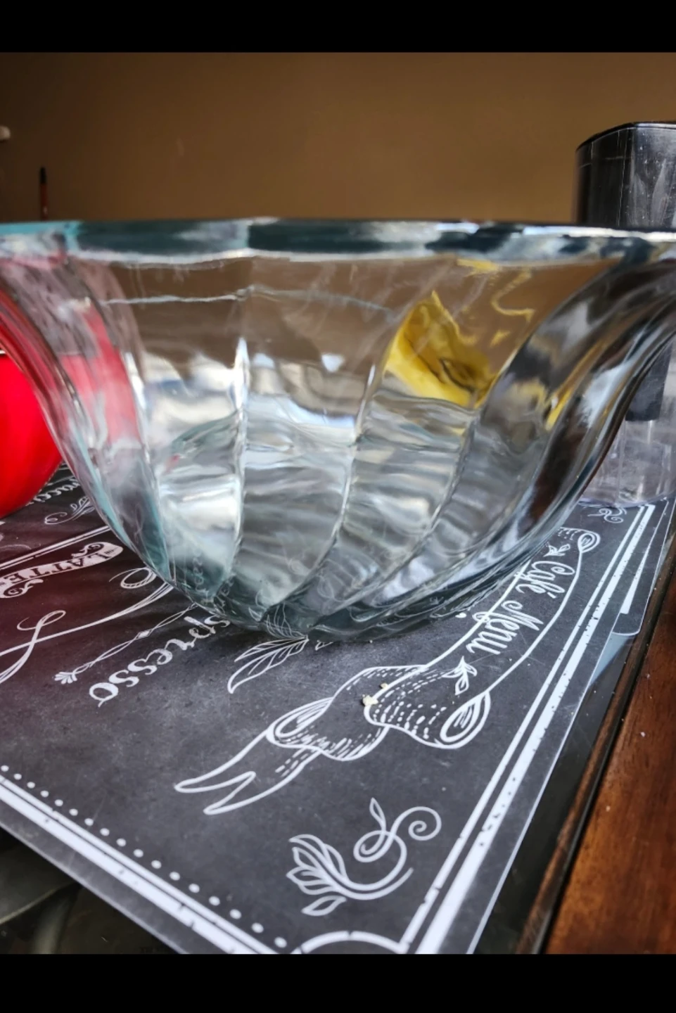 Clear Glass Serving Bowl or  glass fluted with punch bowl - photo 2