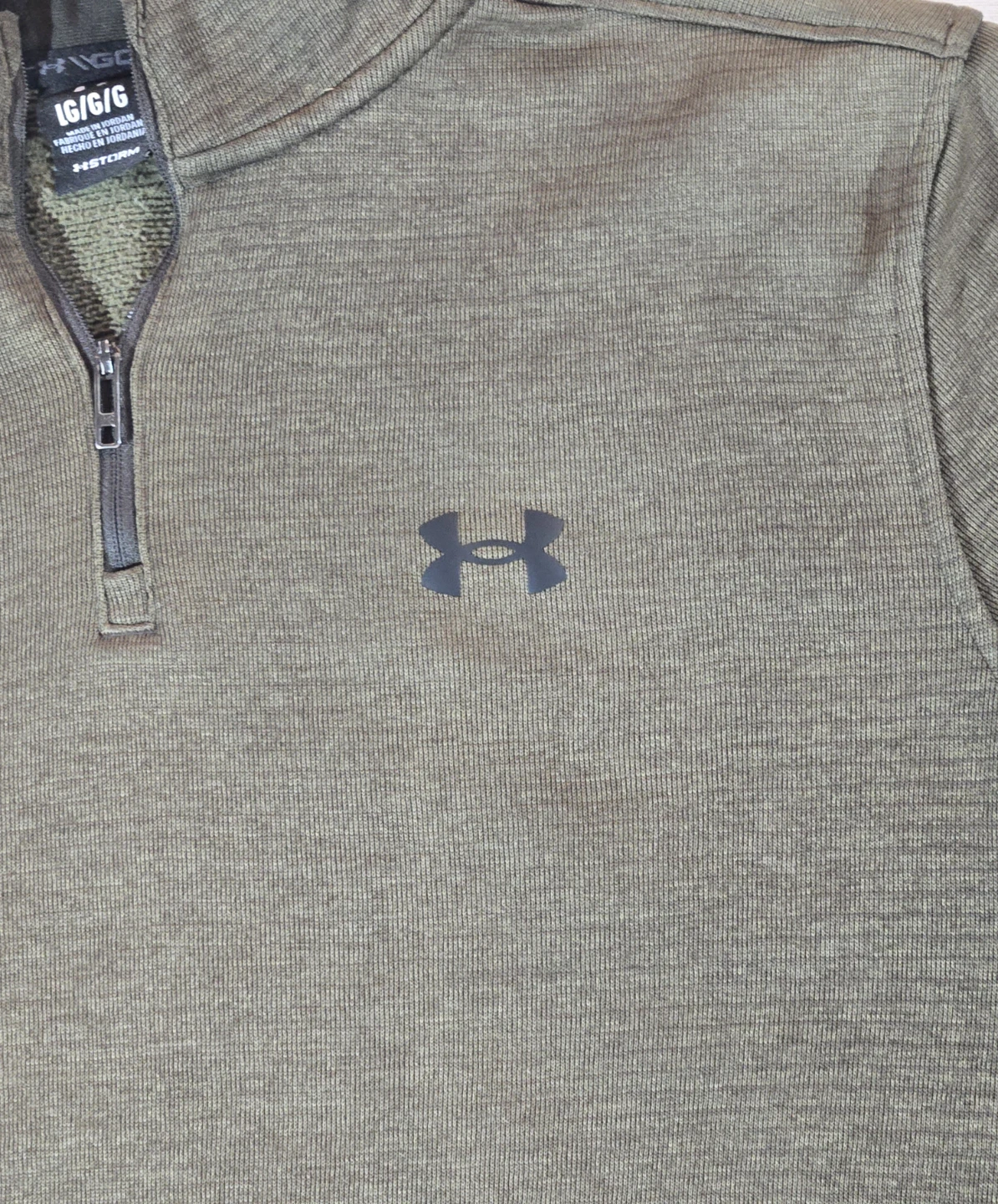Men's Large Under Armour Olive Green 1/4 zip pullover. EUC. - photo 3