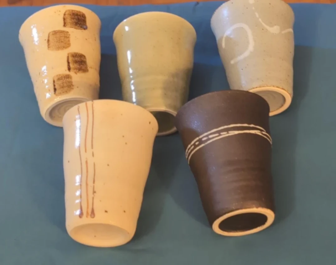 Set of 5 Japanese Ceramic Cups