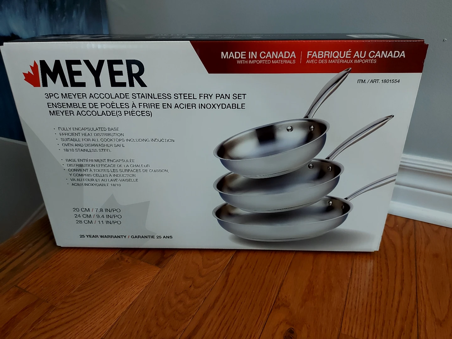 New Meyer Accolade 3pc Stainless Steel Fry Pan Set