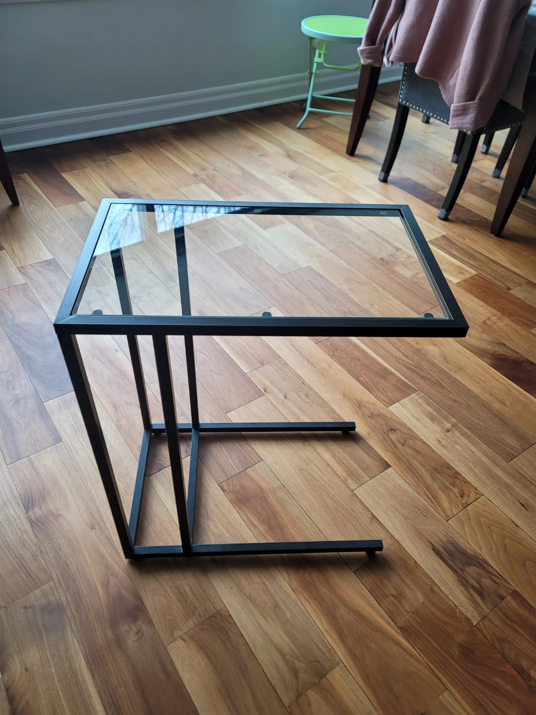 Black Metal and Glass C-Table