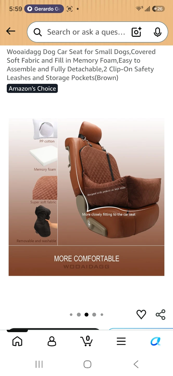 Wooaidagg Dog Car Seat for Small Dogs - photo 2