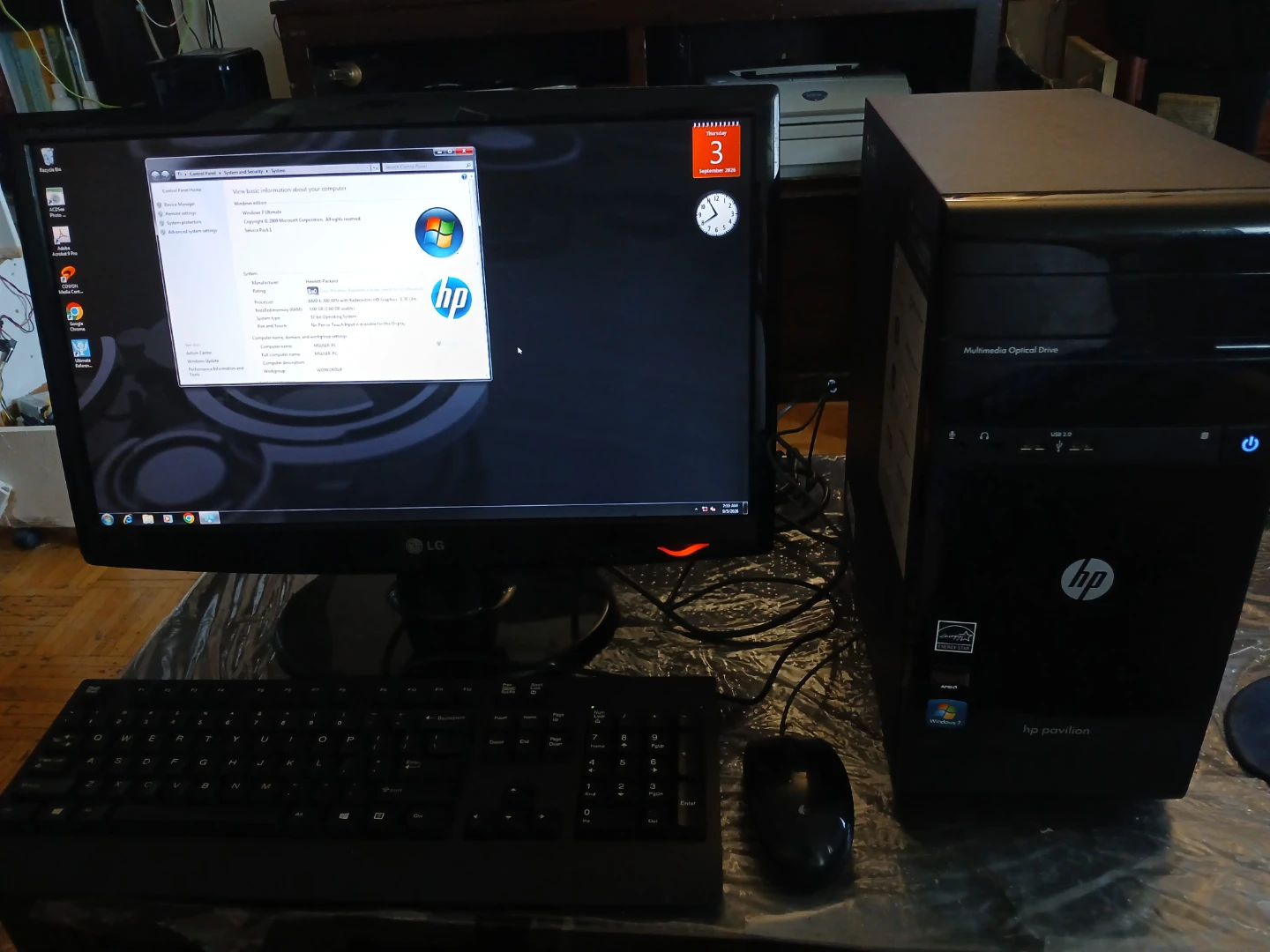 HP Pavilion p2-1140 PC with LG Monitor Set