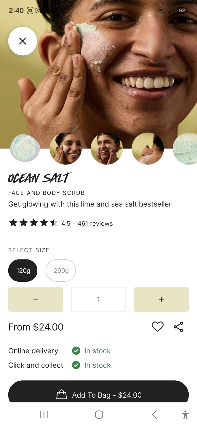 Lush Ocean Salt Face and Body Scrub 290g