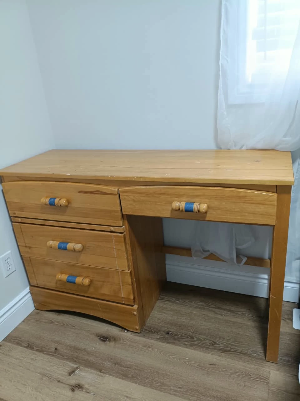 Wooden Desk with Matching Chair - photo 2