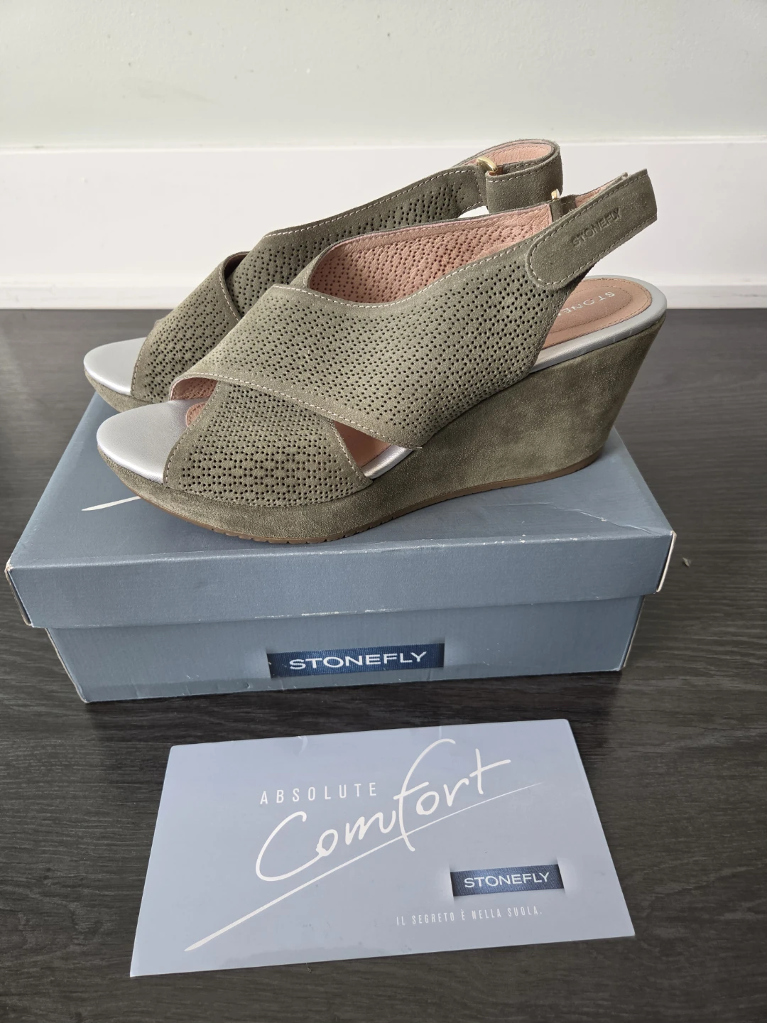 Stonefly Marlene II Vetiver Green Sandals, Size 41 - photo 3