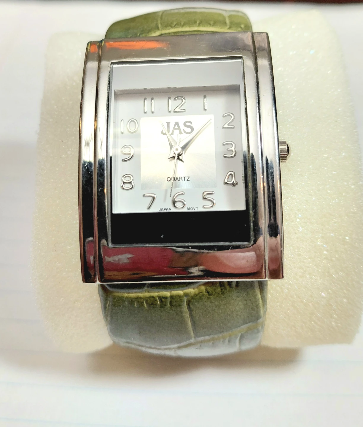 JAS Quartz Watch with Green Strap