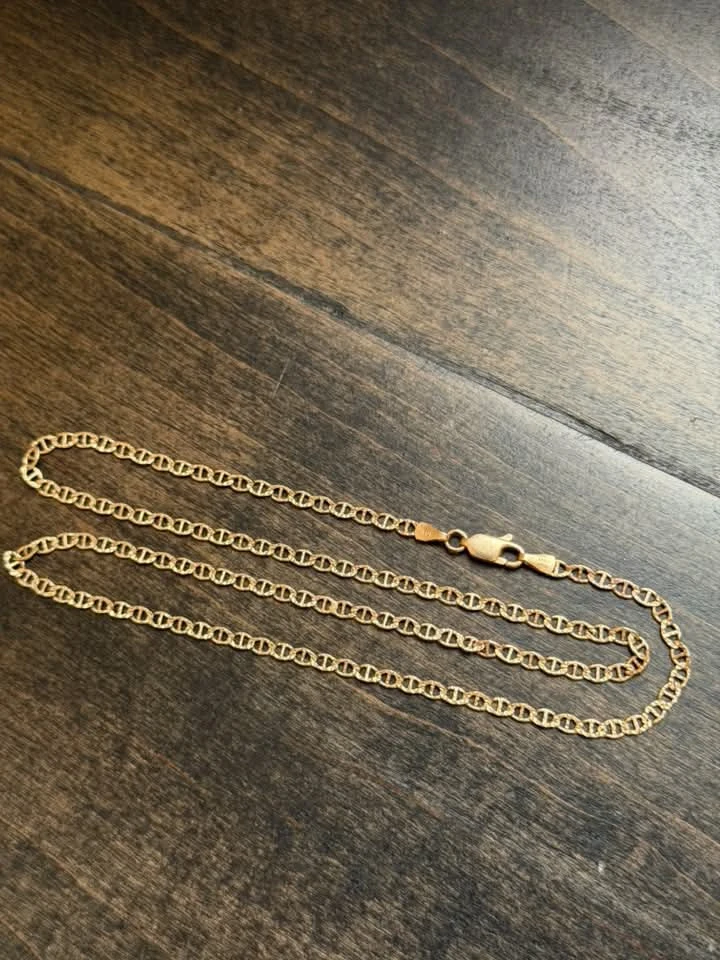 10k gold solid mariner chain