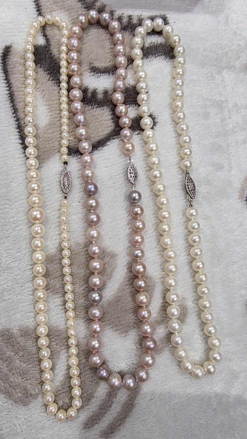 Pearl necklace  $180each. 14k clasp and  S925  and 10k clasp.