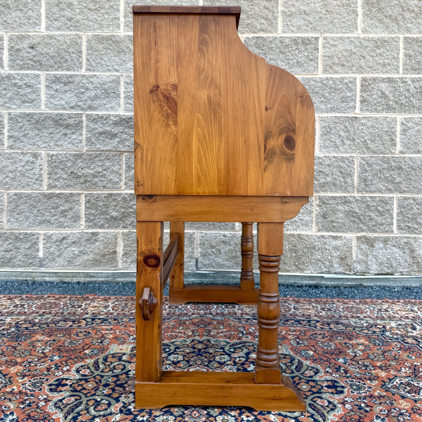 Vintage Solid Wood Slide-Out Secretary Desk/Bureau - photo 5