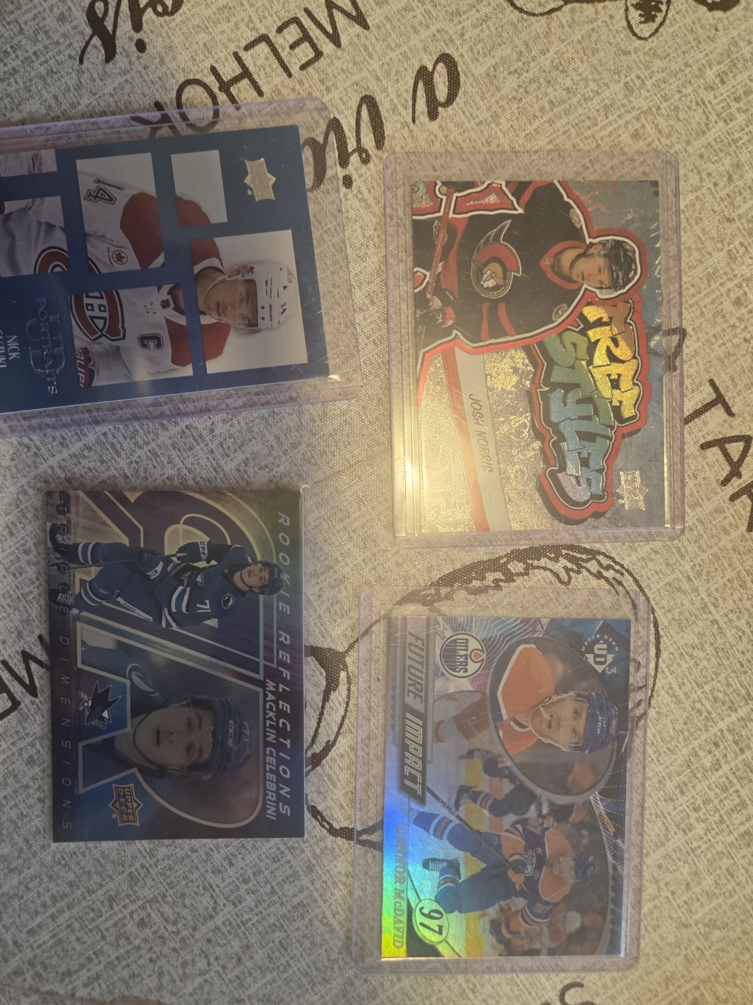 Set of 4 Upper Deck NHL Hockey Cards