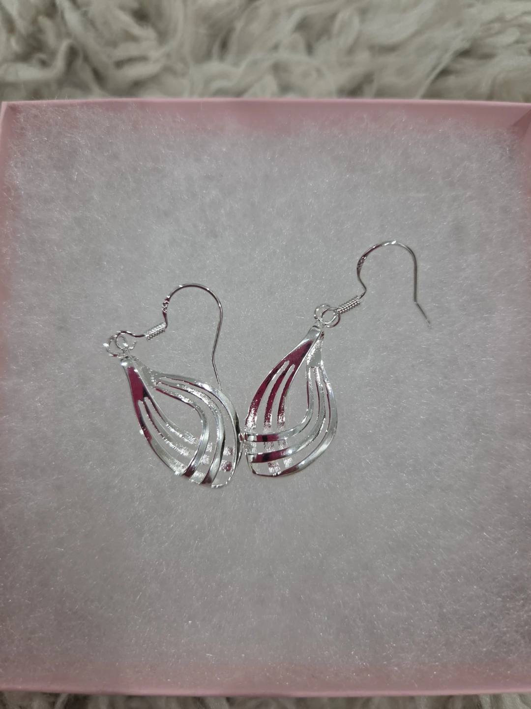 Silver-Tone Teardrop Dangle Earrings